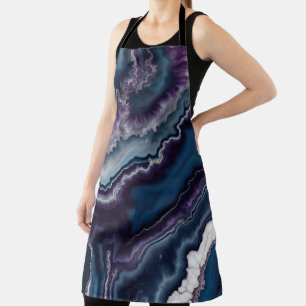 Delantal Diseño de mármol morado azul blanco agate