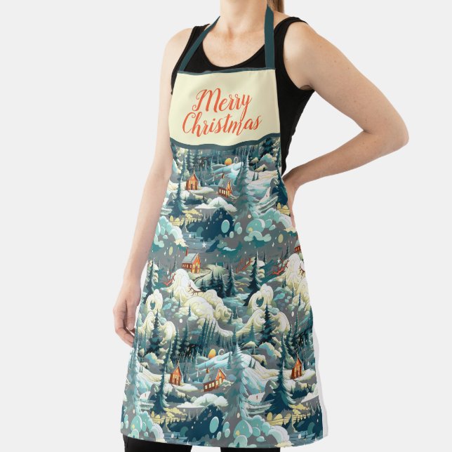 DELANTAL DISEÑO DE MERRY CHRISTMAS (in situ)