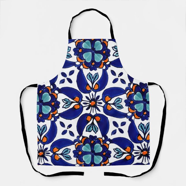 Delantal Diseño de mosaico Talavera Terracotta Mexicana No. (Anverso)