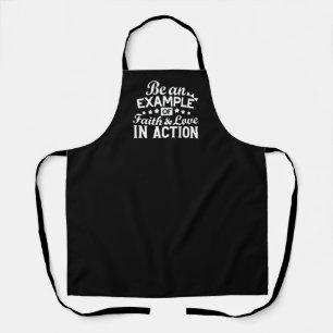 Delantal Diseño de motivación cristiana - Fe, amor y acción