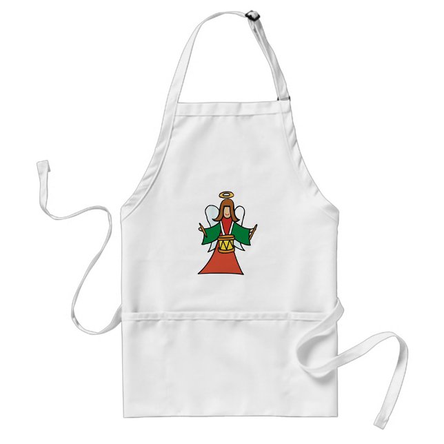 Delantal Diseño de música de vacaciones Angel Drummer para  (Subido por el creador)