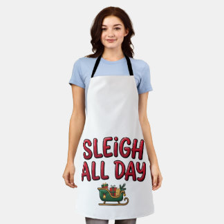 Delantal Diseño de Navidad Sleigh All Day