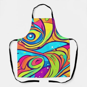 Delantal Diseño de ojos abstractos vibrantes