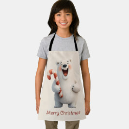 Delantal Diseño de oso polar lindo de Navidad
