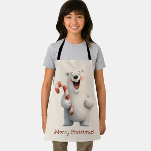 Delantal Diseño de oso polar lindo de Navidad