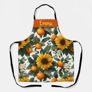 Delantal Diseño de otoño de girasoles y Naranjas