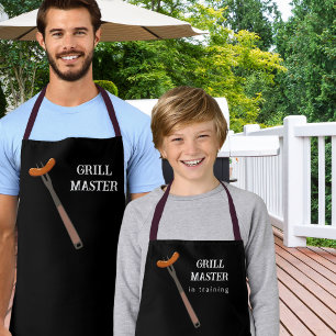 Delantal Diseño de padre e hijo coincidente Maestro de la p