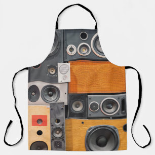 Delantal Diseño de pared para altavoces de música retro