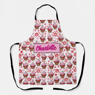 Delantal Diseño de pastelitos Kawaii - Ilustracion de postr
