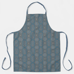 Delantal Diseño de patrón alterno beige azul y gris 