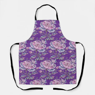Delantal Diseño de patrón botánico elegante rosa polvorient