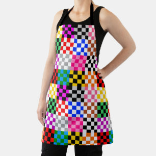 Delantal Diseño de patrón de cuadros de patchwork colorido