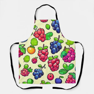 Delantal Diseño de patrón de frutas de bayas