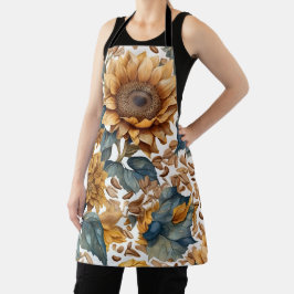 Delantal Diseño de patrón de girasoles bailarines