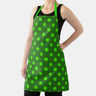 Delantal Diseño de patrón de lunares verdes sobre verde osc