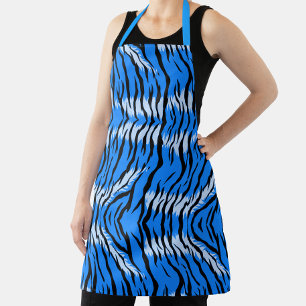 Delantal Diseño de patrón de piel de animal de tigre azul
