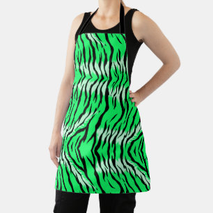 Delantal Diseño de patrón de piel de animal tigre verde