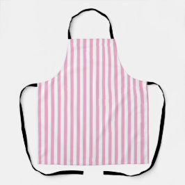 Delantal Diseño de Patrón de Raya Vertical Rosa Blanco