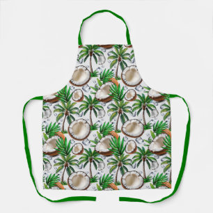 Delantal Diseño de patrón tropical de palmeras de coco