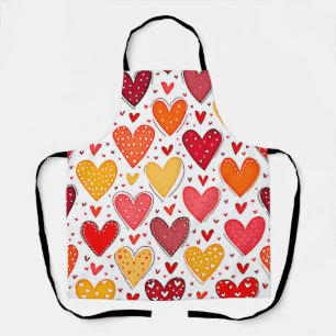 Delantal Diseño de patrones de amor coloridos