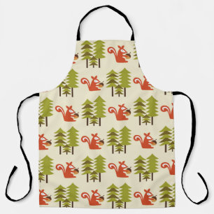 Delantal diseño de patrones de bosque sin costura. Ilustra