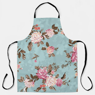 Delantal diseño de patrones de flores ilustraciones textile