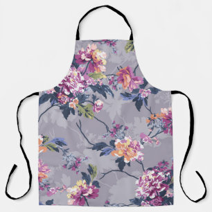 Delantal diseño de patrones de flores ilustraciones textile