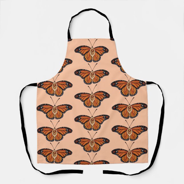 Delantal Diseño de patrones de mariposa de monarca de citri (Anverso)
