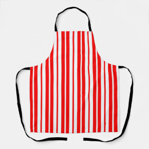 Delantal Diseño de patrones de rayas verticales rojas y bla