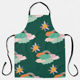 Delantal Diseño de patrones impecable con nubes coloridas y