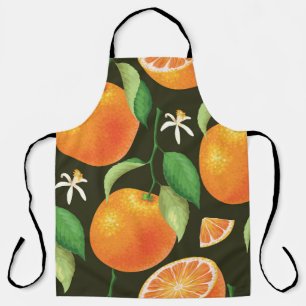 Delantal Diseño de patrones naranjas brillantes.
