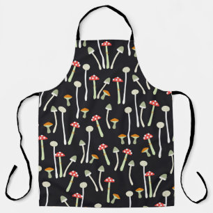 Delantal Diseño de patrones vintage de hongos de otoño.