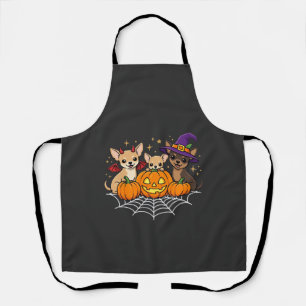 Delantal Diseño de perro bruja calabaza Halloween Chihuahua