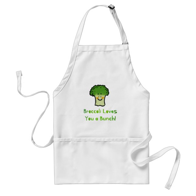 Delantal Diseño de Personalizado Cute Broccoli Pun (Frente)