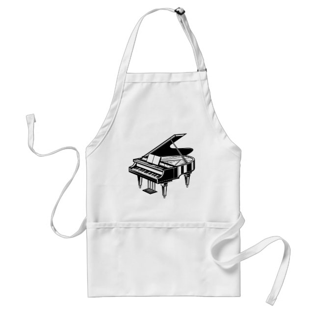Delantal Diseño de piano | Tres Pocket Apron (Frente)