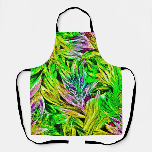 Delantal Diseño de plantas vibrantes (Anverso)