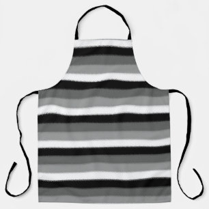 Delantal Diseño de rayas blancas negras