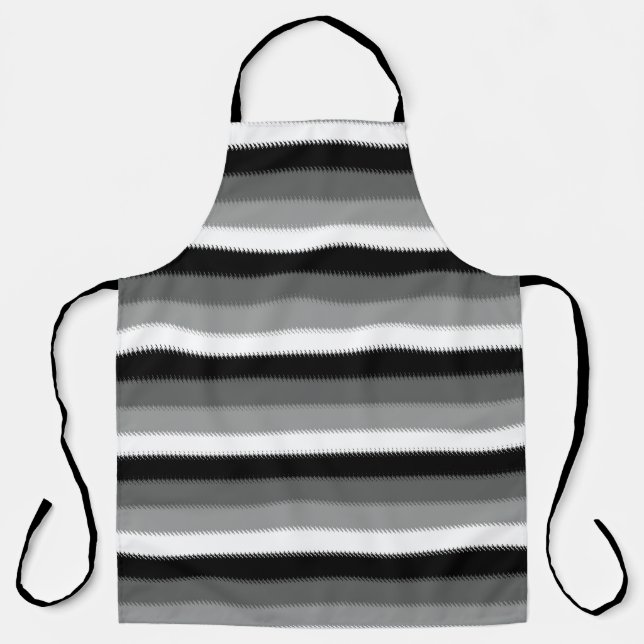 Delantal Diseño de rayas blancas negras (Anverso)