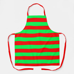 Delantal Diseño de rayas rojas y verdes
