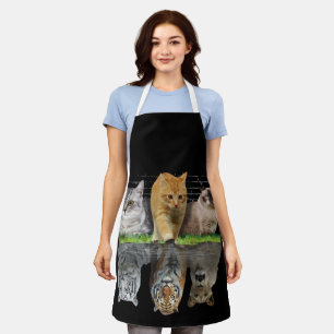 Delantal Diseño de regalo de reflexión de gato divertido