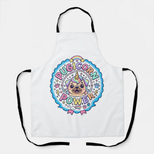 Delantal Diseño de regalo divertido y lindo poder Pugicorn 