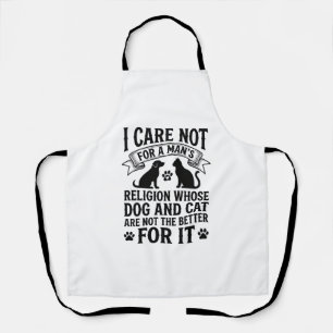 Delantal Diseño de Religión de Perro Gato Vintage Cita Aman