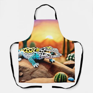 Delantal Diseño de rocas gecko coloridas