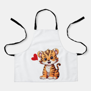 Delantal Diseño de San Valentín para amantes de animales co