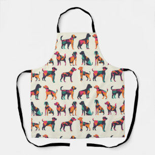 Delantal Diseño de siluetas de perro geométricas