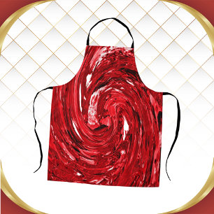 Delantal Diseño de Swirl negro rojo blanco