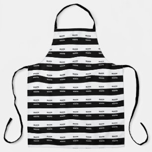 Delantal Diseño De Texto Blanco Gris Negro Y Colores Sólido
