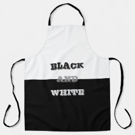 Delantal Diseño De Texto Blanco Gris Negro Y Colores Sólido