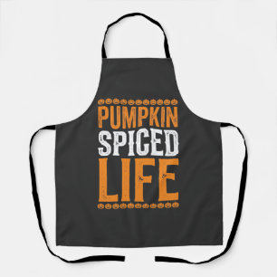 Delantal Diseño de tipografía de Halloween Pumpkin Spiced L