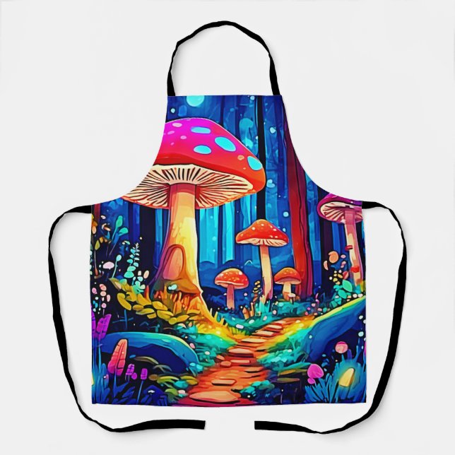 Delantal Diseño de trazado de hongos mágicos (Anverso)